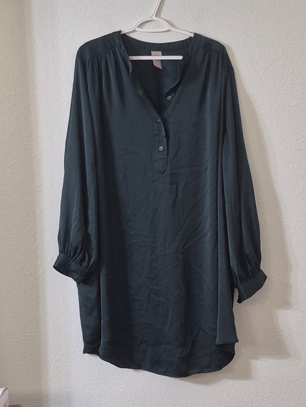 H&M Dark Green Long Sleeve Tunic Top